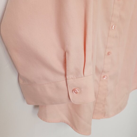 Coldwater Creek Peach No-Iron Button Front Shirt - Picture 3 of 7
